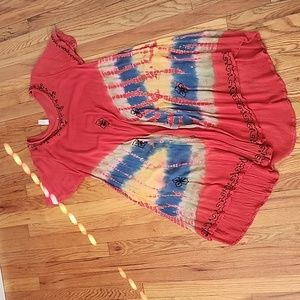 India boutique tie dye bohemian dress one size Large/XL